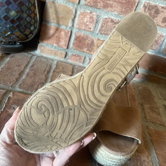 Steve Madden Apolo Leather Tan Platform Espadrilles - Picture 5 of 7